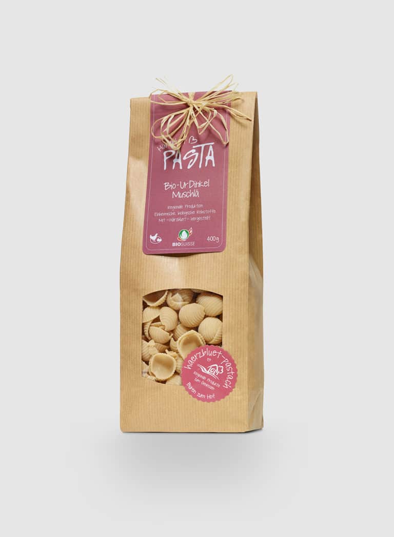 Härzbluet Pasta UrDinkel Muschlä