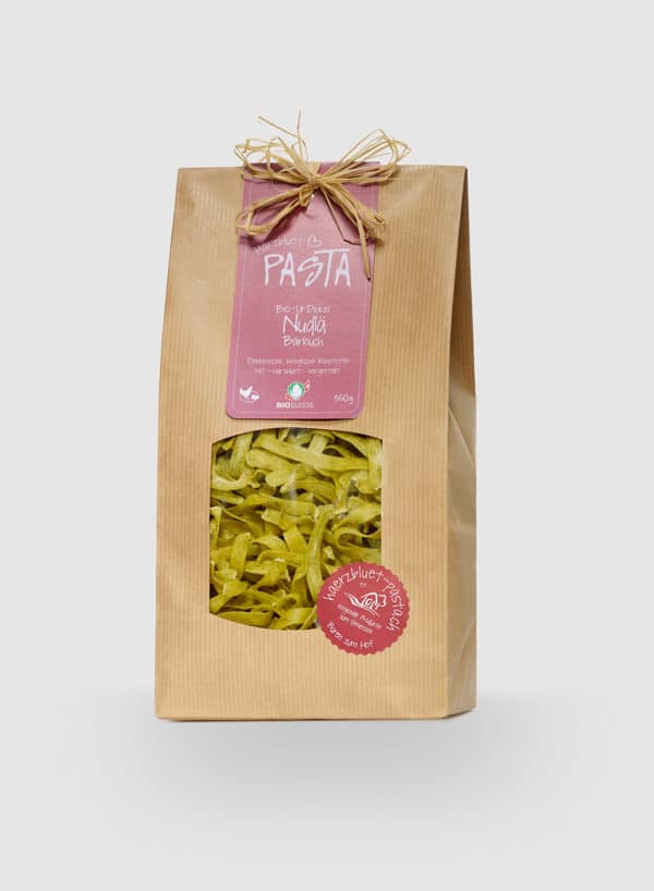 Härzbluet Pasta UrDinkel Nudlä Bärlauch