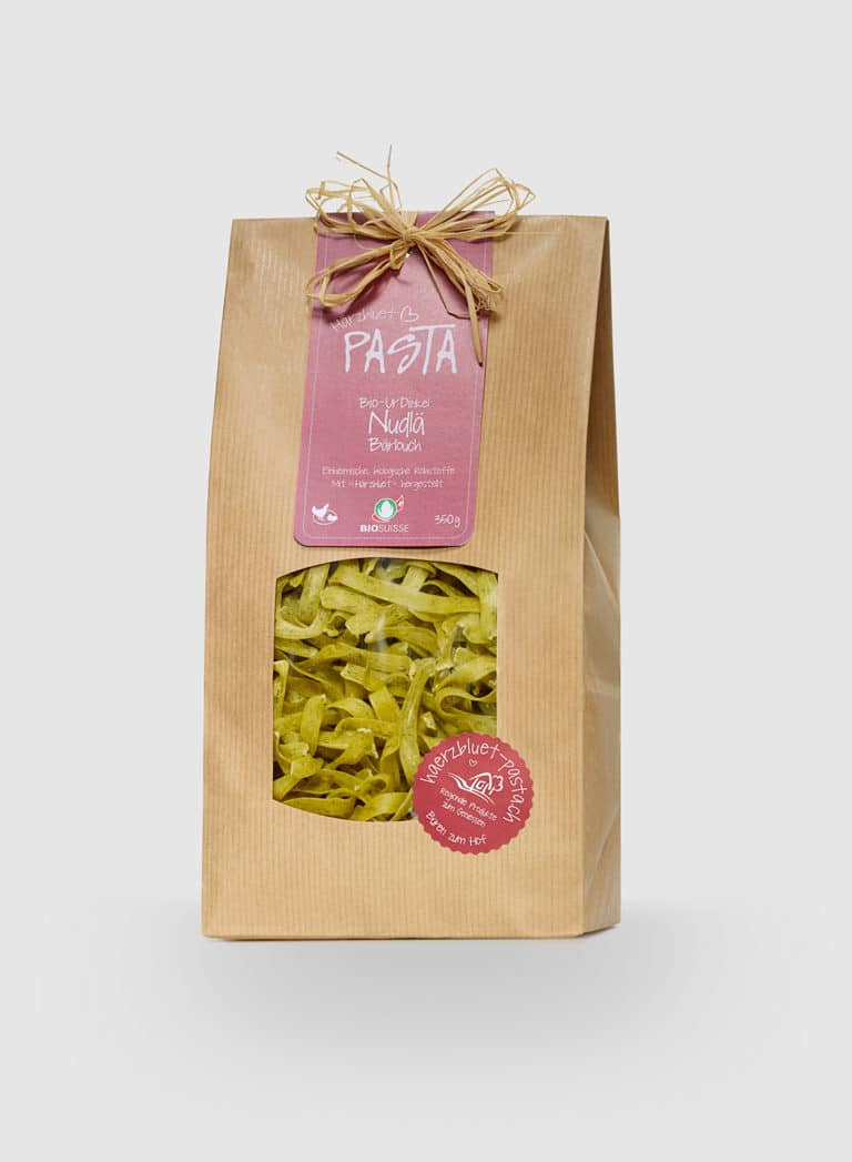 Härzbluet Pasta UrDinkel Nudlä Bärlauch