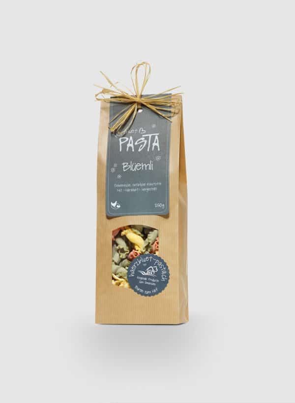 Härzbluet Pasta aus Hartweizen Blüemli dreifarbig