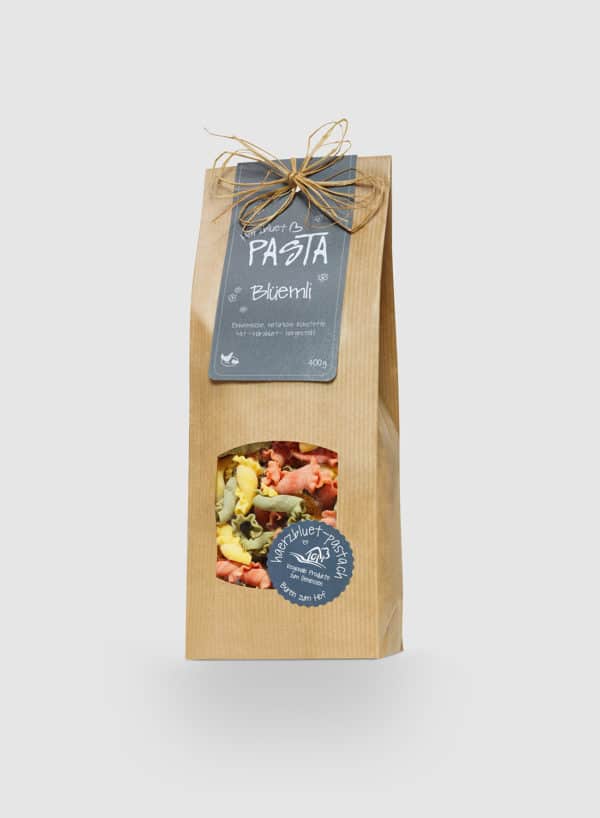 Härzbluet Pasta aus Hartweizen Blüemli dreifarbig