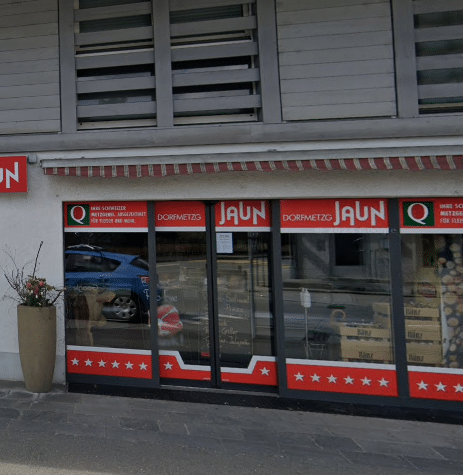 Eingangsbereich Dorfmetzg Jaun in Neuenegg